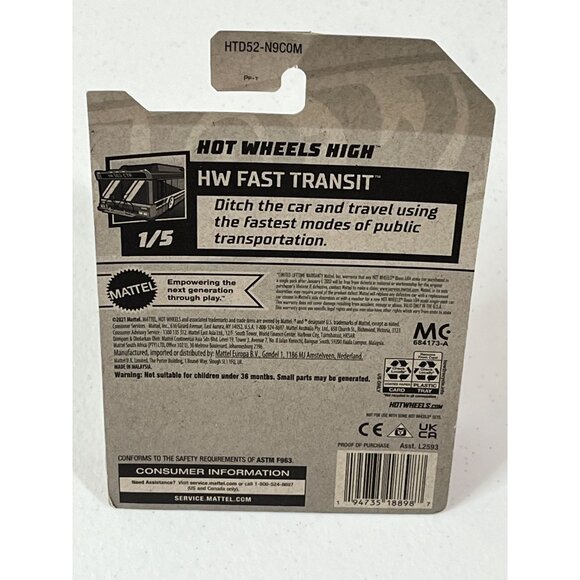 Hot Wheels 2024 Hot Wheels High Orange HW Fast Transit 1/5 Diecast Bus - Picture 2 of 11